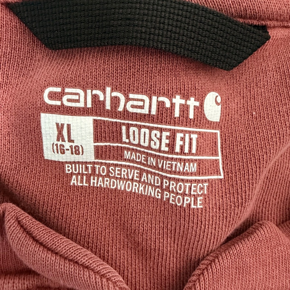 Carhartt Loose Fit Cropped Henley French Terry Sweatshirt (XL) Oversized Womens - Picture 4 of 12